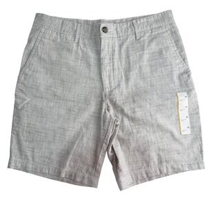 Goodfellow Mens 32 Chino Gray Shorts Flat Front Every Wear 9" In Preppy Coastal